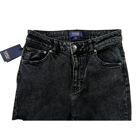 Cavalli Class High Rise Straight Leg Jeans Black ( 26 ) - Picture 2 of 4